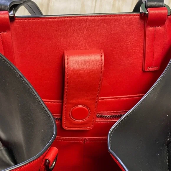 Steve Madden Black Tote with Red Accents - Picture 10 of 10